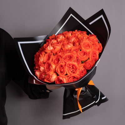 Букет из 51 Кенийской оранжевой розы 28448-Ор