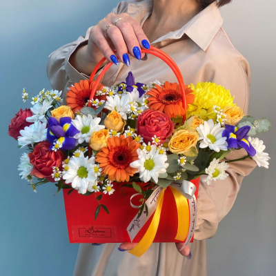 Сумка с живыми цветами оранжевая N 66670 Сумка с живыми цветами оранжевая N 66670