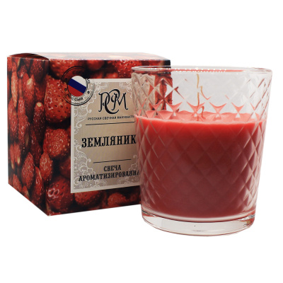 Свеча в стакане ЗЕМЛЯНИКА, 45 ч