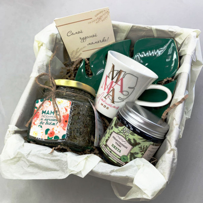 Подарочный набор "Самой чудесной мамочке" чай, чашка, свеча в банке N 67452