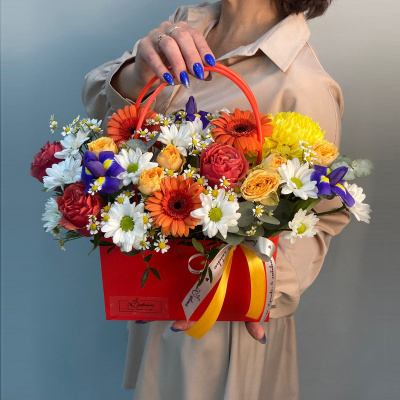 Сумка с живыми цветами оранжевая N 66670 Сумка с живыми цветами оранжевая N 66670