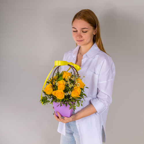 х Сумочка букет с розами на 1 сентября N 38183-Ж