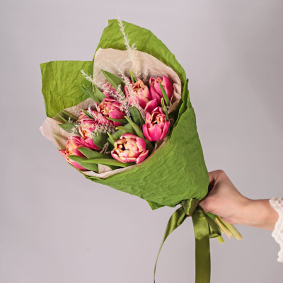 Букеты из пионовидных тюльпанов Колумбус для мамы и дочки 59868